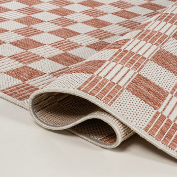 Aimee Traditional Cottage Checkerboard Indoor/Outdoor Area Rug